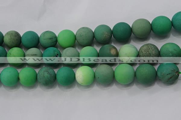 CAA1156 15.5 inches 16mm round matte grass agate beads wholesale