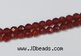 CAA117 15.5 inches 4mm faceted round red agate gemstone beads