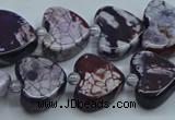 CAA1187 15.5 inches 16mm - 18mm heart dragon veins agate beads