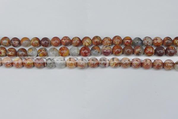 CAA1222 15.5 inches 8mm round gold mountain agate beads