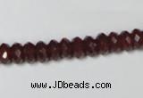 CAA123 15.5 inches 5*8mm faceted rondelle red agate gemstone beads