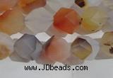 CAA1231 15.5 inches 8mm faceted nuggets matte dendritic agate beads