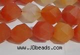 CAA1238 15.5 inches 10mm faceted nuggets matte red agate beads