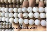 CAA1351 15.5 inches 14mm round matte plated druzy agate beads