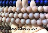 CAA1353 15.5 inches 14mm round matte plated druzy agate beads