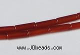 CAA136 15.5 inches 4*13mm column red agate gemstone beads