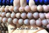 CAA1373 15.5 inches 16mm round matte plated druzy agate beads