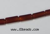 CAA141 15.5 inches 6*12mm faceted column red agate gemstone beads