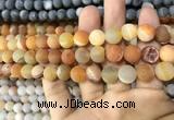 CAA1419 15.5 inches 10mm round matte druzy agate beads