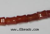 CAA143 15.5 inches 8*10mm bamboo shape red agate gemstone beads