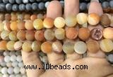 CAA1434 15.5 inches 12mm round matte druzy agate beads