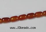 CAA144 15.5 inches 6*9mm drum red agate gemstone beads