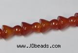 CAA145 15.5 inches 9*12mm bell shape red agate gemstone beads