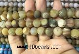 CAA1450 15.5 inches 14mm round matte druzy agate beads