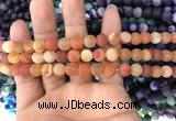 CAA1490 15.5 inches 6mm round matte banded agate beads wholesale