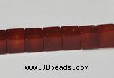 CAA150 15.5 inches 8*8mm cube red agate gemstone beads