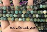 CAA1521 15.5 inches 8mm round matte banded agate beads wholesale