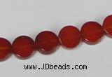 CAA155 15.5 inches 10mm coin red agate gemstone beads