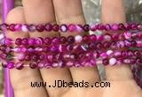 CAA1560 15.5 inches 4mm round banded agate beads wholesale