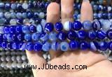 CAA1580 15.5 inches 8mm round banded agate beads wholesale