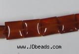 CAA160 15.5 inches 12*12mm square red agate gemstone beads