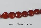 CAA162 15.5 inches 8*8mm heart red agate gemstone beads