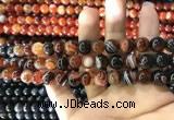 CAA1622 15.5 inches 8mm round banded agate beads wholesale