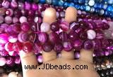 CAA1658 15.5 inches 12mm faceted round banded agate beads