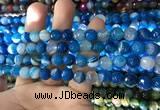 CAA1666 15.5 inches 8mm faceted round banded agate beads