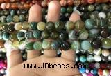 CAA1672 15.5 inches 10mm faceted round banded agate beads