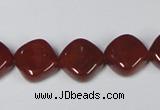 CAA168 15.5 inches 13*13mm diamond red agate gemstone beads