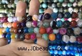 CAA1681 15.5 inches 8mm faceted round banded agate beads