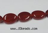 CAA169 15.5 inches 10*14mm oval red agate gemstone beads