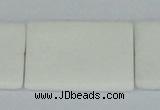 CAA17 15.5 inches 25*35mm rectangle white agate gemstone beads