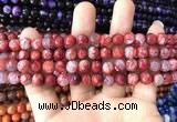 CAA1710 15 inches 8mm faceted round fire crackle agate beads