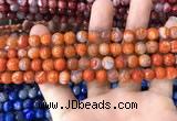 CAA1711 15 inches 8mm faceted round fire crackle agate beads