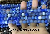 CAA1717 15 inches 8mm faceted round fire crackle agate beads