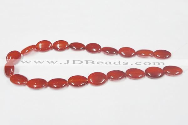 CAA172 15.5 inches 15*20mm oval red agate gemstone beads