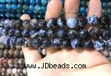 CAA1728 15 inches 10mm faceted round fire crackle agate beads