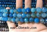 CAA1735 15 inches 10mm faceted round fire crackle agate beads