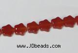 CAA174 15.5 inches 8*8mm star red agate gemstone beads