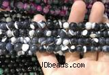 CAA1760 15 inches 8mm faceted round fire crackle agate beads