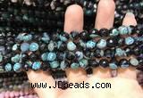 CAA1765 15 inches 8mm faceted round fire crackle agate beads