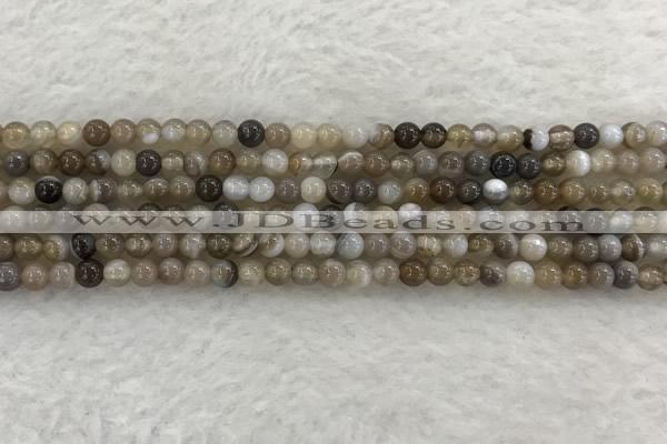 CAA1810 15.5 inches 4mm round banded agate gemstone beads