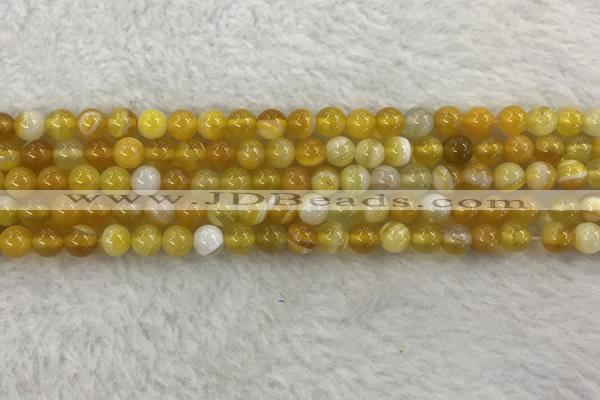 CAA1851 15.5 inches 6mm round banded agate gemstone beads