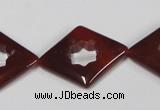 CAA189 15.5 inches 22*28mm diamond red agate gemstone beads