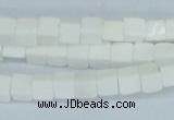 CAA19 15.5 inches 6*6mm cube white agate gemstone beads wholesale