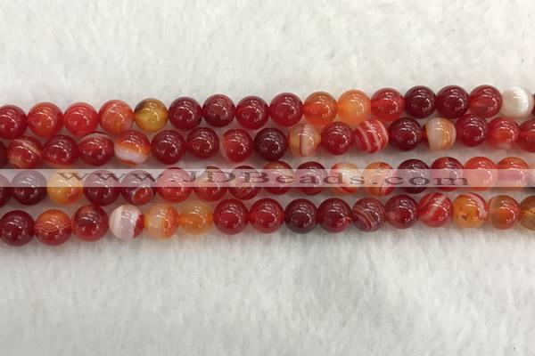 CAA1912 15.5 inches 8mm round banded agate gemstone beads