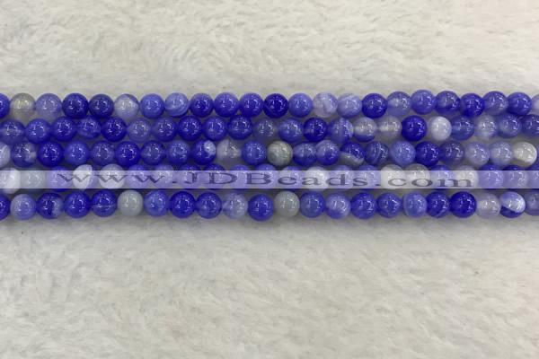 CAA1940 15.5 inches 4mm round banded agate gemstone beads