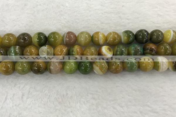 CAA1964 15.5 inches 12mm round banded agate gemstone beads